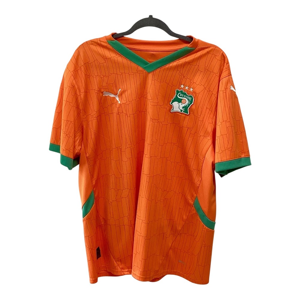Puma Ivory Coast Soccer Jersey Mens Orange Green Cote d'Ivoire Football Shirt